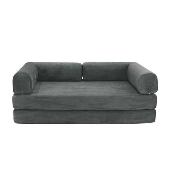 Sofá Cama De Espuma Sellada Al Vacío 2 Plazas Japandi Tenka Light Grey