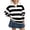 Black, variant on Women Long Sleeve Striped Shirt Button Collar Y2k Pullover T Shirts Casual Loose Oversized Polo Sweatshirt