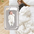 thumbnail image 1 of Mesita de noche para bebé INFANS, altura ajustable, color beige, 1 of 9
