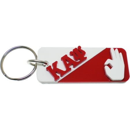 Kappa Alpha Psi Paddle - Kappa Alpha Psi Hand Sign Split Symbol Keychain [White/Red - 3