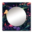 thumbnail image 2 of Designart "Enchanted Mushrooms Enchanted Forest I" Mushroom Square Mirror For Wall Decor - Large Pink Square Printed Wall Mirror Art - Square Traditional Mirror - Wall Mounted Square Large Mirror, 2 of 5