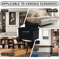 thumbnail image 7 of FFH 33" Oversized Swivel Accent Chair,Armchair with Side Pocket,Upholstered Corduroy Lounge Chaise Chair,Barrel Chairs,Comfy Single Sofa Chair for Living Room Reading Bedroom Office,Black, 7 of 7