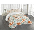 thumbnail image 3 of Ambesonne Fox Quilted Bedspread Set 3 Pcs, Funny Garden, King Size, Turquoise Orange Brown, 3 of 5