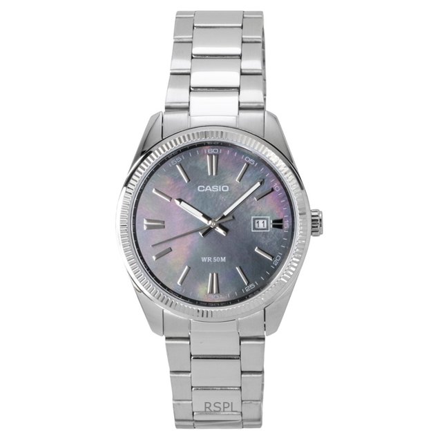 Casio Standard Montre pour Homme Analogique en Acier Inoxydable à Quartz Nacre MTP-1302DS-1AV