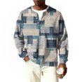 thumbnail image 6 of Nokdvo Waffle Shirts for Men Long Sleeve Lightweight Plaid 1/4 Button Up Henley Casual Sweatshirt Fall Winter Quilted Knit Solid Color Loose Pullover Tops,Beige 2XL, 6 of 6