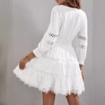 thumbnail image 4 of Women's V-Neck Lace Long Sleeve Knee-Length Summer Dress, 4 of 5