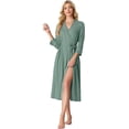 thumbnail image 6 of JWD Womens Robe Long Knit Bathrobe Lightweight Soft Robes Ladies Bath Robe, 6 of 8