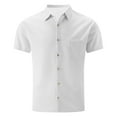 thumbnail image 3 of Wrtxtat Men's Muscle Fit Dress Hawaiian Shirt Short Sleeve Button Down Athletic Shirts with Pocket Trendy Holiday Beach Vacation Tees Tops White XXXL, 3 of 8