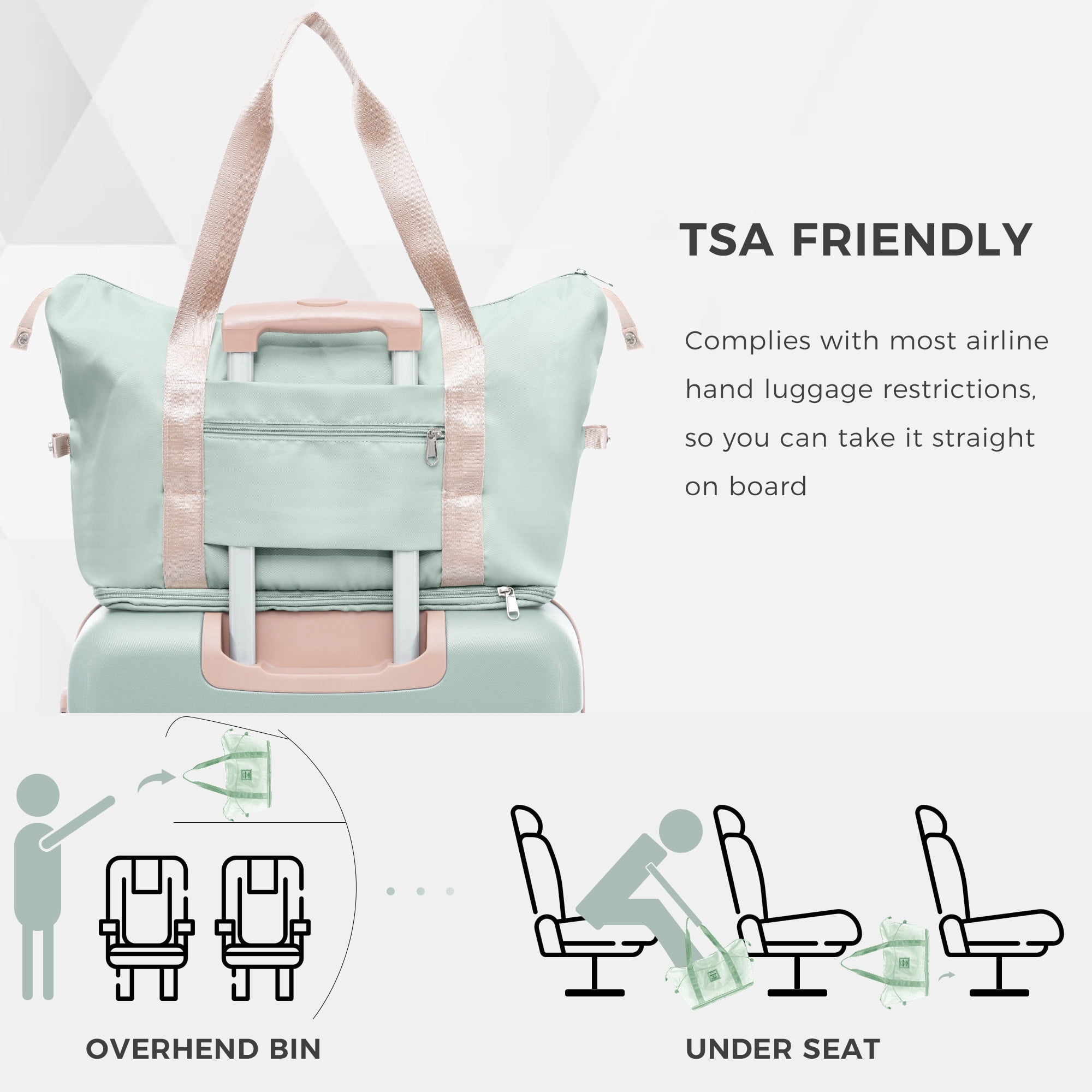 MODERNLUXE 4 Piece Luggage Sets, 28in Checked Suitcase with TSA Lock,Spinner Wheels,20in Carry-On Luggage with Duffel & Toiletry Bags,ABS Hardshell Suitcase Set for Family Travel,Green