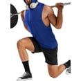 thumbnail image 5 of Fangasis Men's Hooded Tops Sleeveless Sweatshirt Solid Color Hoodies Men Lightweight Pullover Top Regular Fit Sport Royal Blue L, 5 of 6