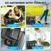 WFUN Rolling Pet Carrier with Wheels for Small Medium Dogs and Cats up to 20lb, Airline Approved Pet Dog Cat Travel Carrier Bag for Travel Flight Camping Outdoor,Black
