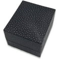 thumbnail image 2 of 1 Qty - Grey Shagreen Embossed Earring Jewelry Box w/ Matte-Black Gift Packer  Slate-Grey Suede Interior - Glossy Faux-Leather Finish, 2 of 3