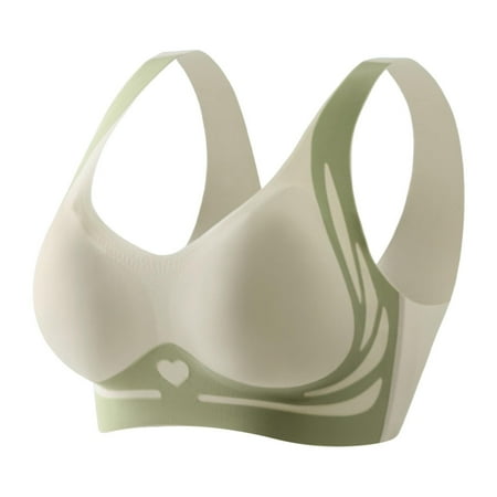 Clearance Sale! Women s Supportive Sports Bra Wireless AntiSag Bralette with Shapewear Design Comfortable Everyday Workout Top XL Size Green
