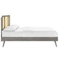 thumbnail image 3 of Modway Kelsea Cane Rattan and Wood Full Platform Bed with Splayed Legs in Gray, 3 of 7