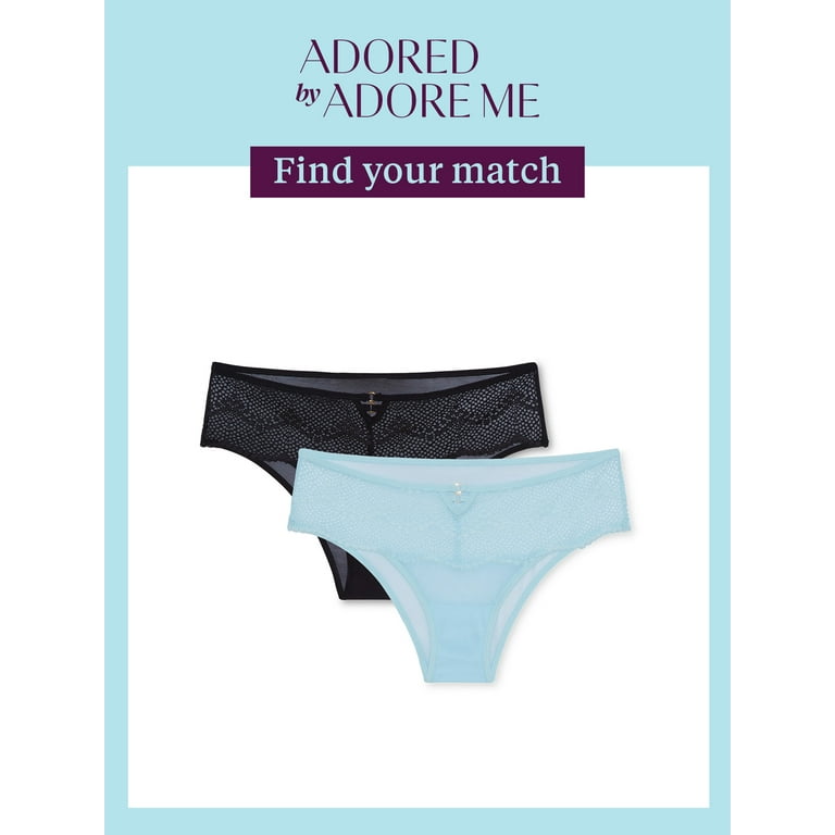 Adored by Adore Me Women's Morgan Lace and Mesh Cheeky Underwear