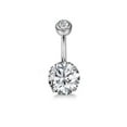 thumbnail image 4 of 2 piercings de ombligo de acero quirúrgico para mujer, piercing de ombligo con forma de corazón de ópalo dorado colgante, anillo de ombligo curvado inverso, 4 of 5