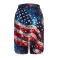thumbnail image 6 of Pants for Women Elastic Waist Drawstring Sports Pants Solid Independence Day Printing Casual Capris Pants with Pockets, 6 of 6