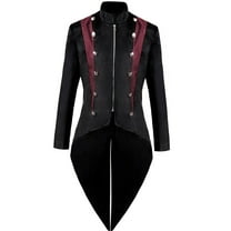 Tejiojio Clothing and Accessories Men's Gothic Tailcoat Coat Steampunk Retro Tail Coat Medieval Lapel Court Dress Slim Coat