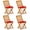 Red, variant on Costway Outdoor Folding Chairs Set of 4 Acacia Wood High-Back Chair with Seat Cushions Red