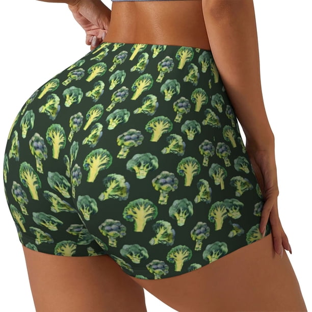 Fotbe Broccoli 3 Shorts Sin Costuras – Shorts Deportivos de Cintura Alta para Mujer, Elásticos para Gimnasio, Yoga, Running o Ciclismo-X-Large