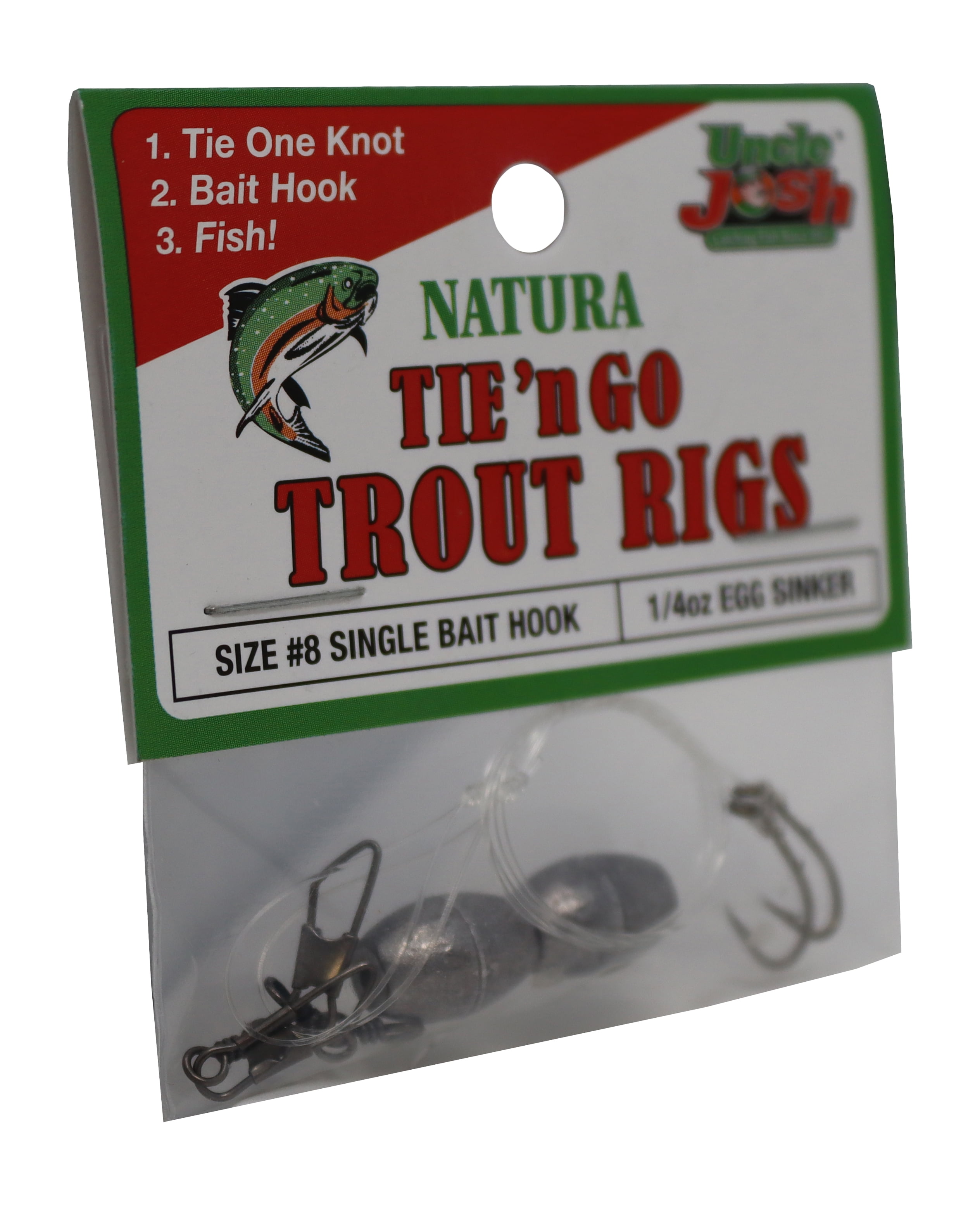 Uncle Josh Freshwater Natural Tie N Go Soft Plastics Trout Rigs, Size 10, 1/4 oz., Lake-Stream
