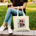thumbnail image 3 of Hello Winter Border Collie Smiling in Red Scarf Hat Welcome Christmas Canvas Tote Bag Borders Dog Lovers Gifts Idea Reusable Shopping Grocery Bag - 00017, 3 of 5
