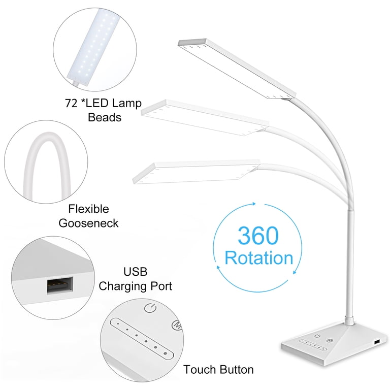 Kootion 12W Desk Lamp 72 LEDs with USB Port photo 8