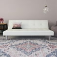 DHP Nola Futon, White Faux Leather