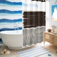 thumbnail image 5 of No Hook Shower Curtain, Black Striped Shower Curtains for Bathroom with See Through Top Window, Farmhouse Stripes Modern Abstract Art Waterproof & Washable Bath Curtain Small Stall 36"x78", 5 of 9