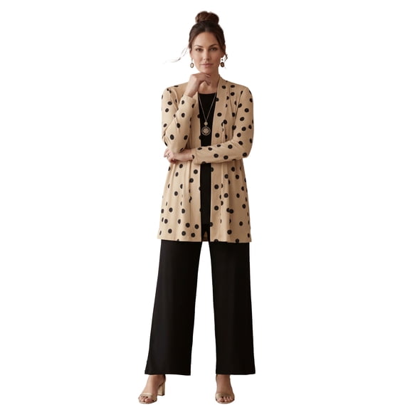 Jessica London Women's Plus Size Stretch Knit Open Front Knit Topper