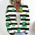 thumbnail image 1 of Cárdigan informal de punto con estampado del Día de San Patricio para mujer, abrigo con botones, 1 of 5