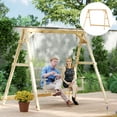 thumbnail image 2 of Outsunny Porch Swing Frame, A-Frame Wooden Swing Stand with Reinforced Bars, 2 of 10