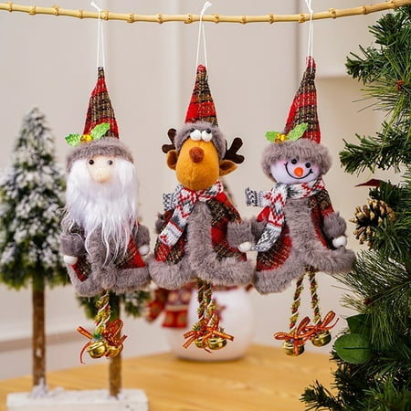 

Santa Claus Pendant Fine Workmanship Eye-catching Decorative Adorable Bright Color Christmas Bells Pendant for Party Clo