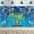 thumbnail image 1 of Happy Diwali Backdrop Banner Decorations 73*43 Inch Happy Diwali Banner Rangoli Lantern Photography Deepavali Photography Background Supplies(Vibrant), 1 of 5
