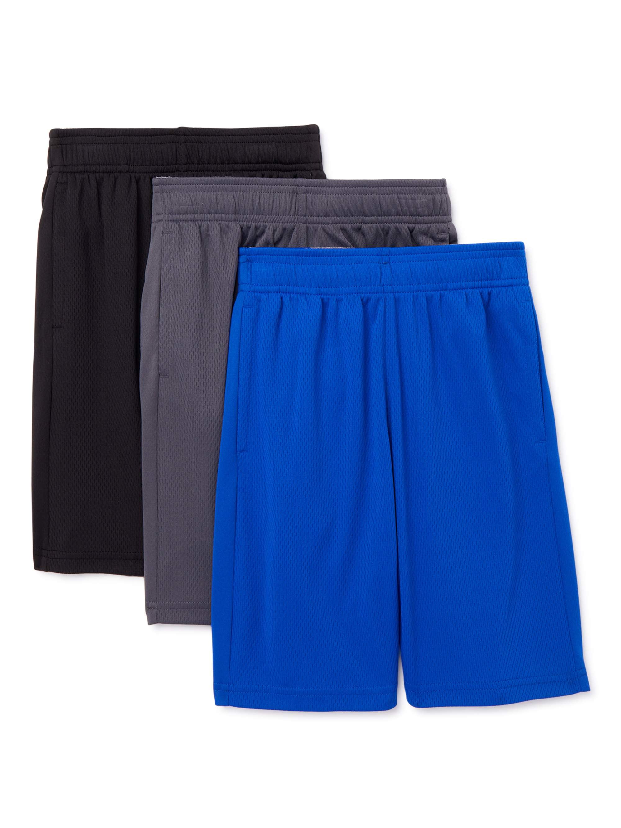 Athletic Works - Athletic Works Boys Core DriWorks 3-Pack Shorts, Sizes ...