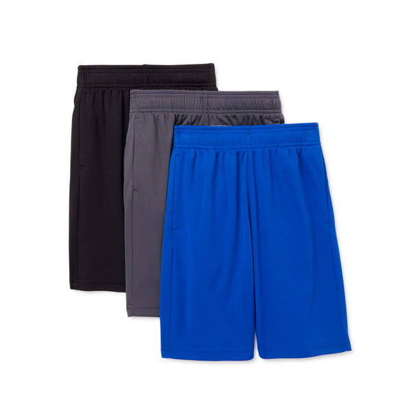 Athletic Works Boys Core DriWorks 3-Pack Shorts, Sizes 4-18 & Husky ...