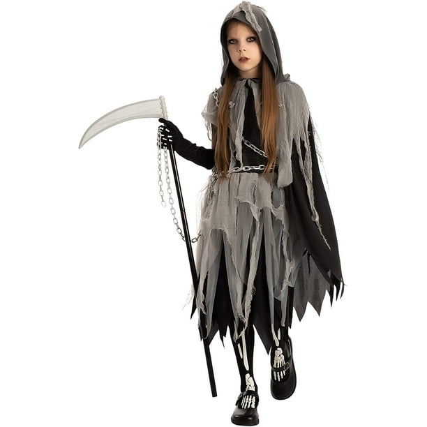 Grim Reaper Girl Costume Glow in The Dark for Halloween - Walmart.com ...