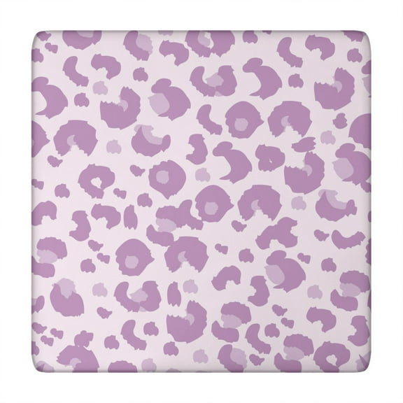Pink and Purple Of Leopard Print Square Fitted Tablecloth with Elastic Edge,Square Table Cover,Washable Elastic Table Cover for Home Kitchen Party Decor 34"x34"