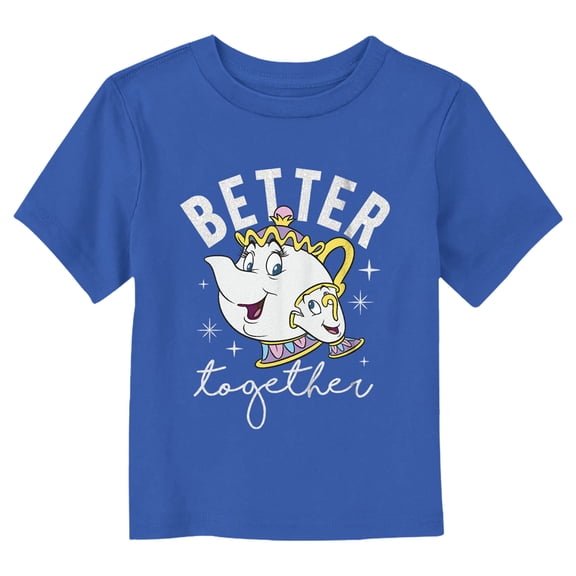 Toddler's Beauty and the Beast Mrs Potts and Chip Better Together Graphic Tee Royal Blue 2T