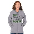 thumbnail image 4 of Save the Planet Go-Green Earth Day Unisex Fleece Graphic Zip Up Hoodie Brisco Brands 2X, 4 of 5