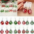 thumbnail image 3 of GKNET Fashion Christmas Snowflake Star Ball Drop Dangle Earrings Women Jewellery Gift-Circle-Red, 3 of 9
