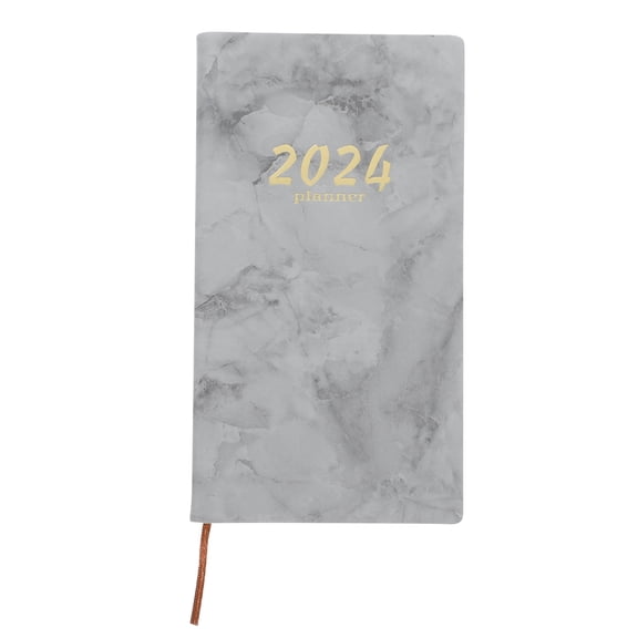 DINHEAROM Delicate Planner Notebook Schedule Book Grey Paper 1Set Diary Writing