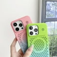 thumbnail image 6 of Gradient Two Color Honeycomb Heat Hole Case, Magnetic Suction, Raised Lens Protection, Large Hole Lens, Drop Proof, for iPhone 15 14 13 12 11 Pro Max Plus Phone Case (P3,iPhone 15), 6 of 8
