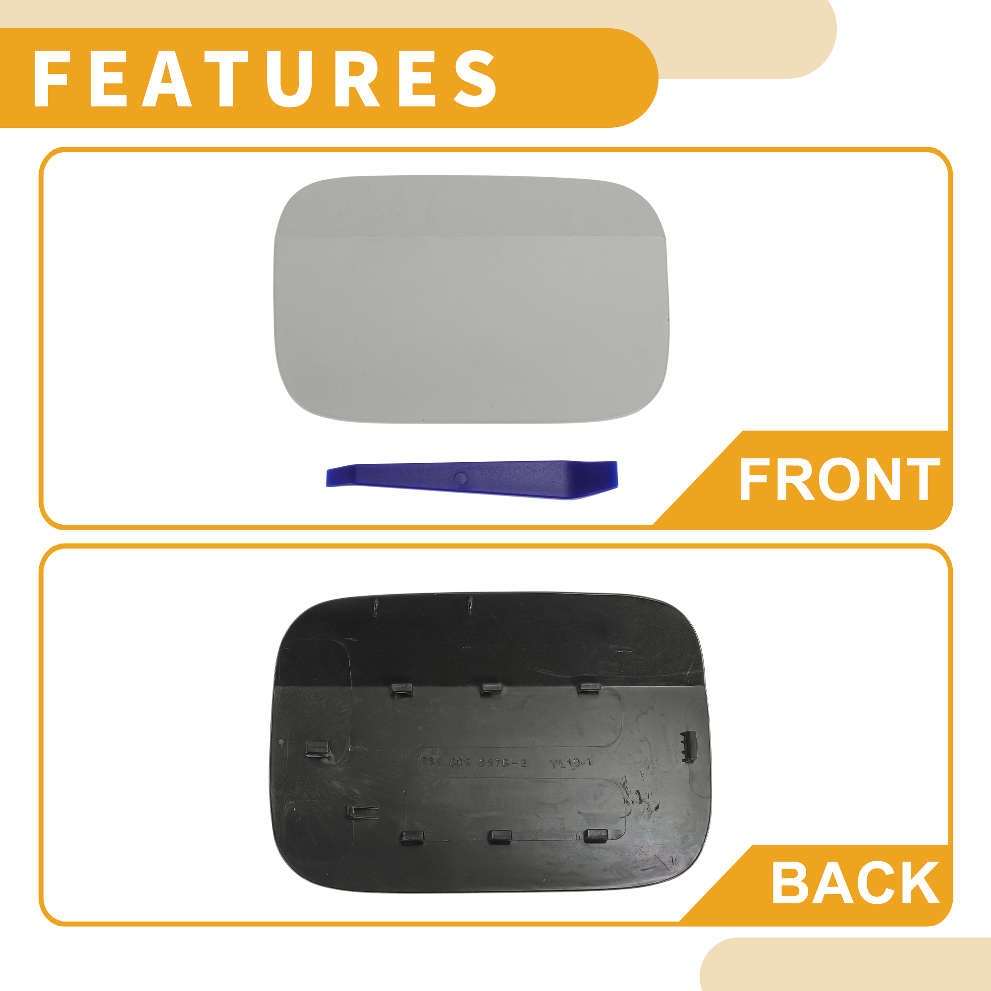 Unique Bargains Fuel Tank Door Cap for Volkswagen Passat 2012-2018 Filler Flap Cover Gray