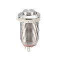 thumbnail image 5 of Interruptor de botón pulsador de metal de enclavamiento Uxcell Cabeza alta 12mm Diámetro de montaje 1NO Luz LED roja 12V, 5 of 5