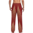 thumbnail image 7 of Men's Pajama Pants with Pockets Sleepwear Lounge Pants Stretch Casual Christmas Tree on Red, 7 of 7