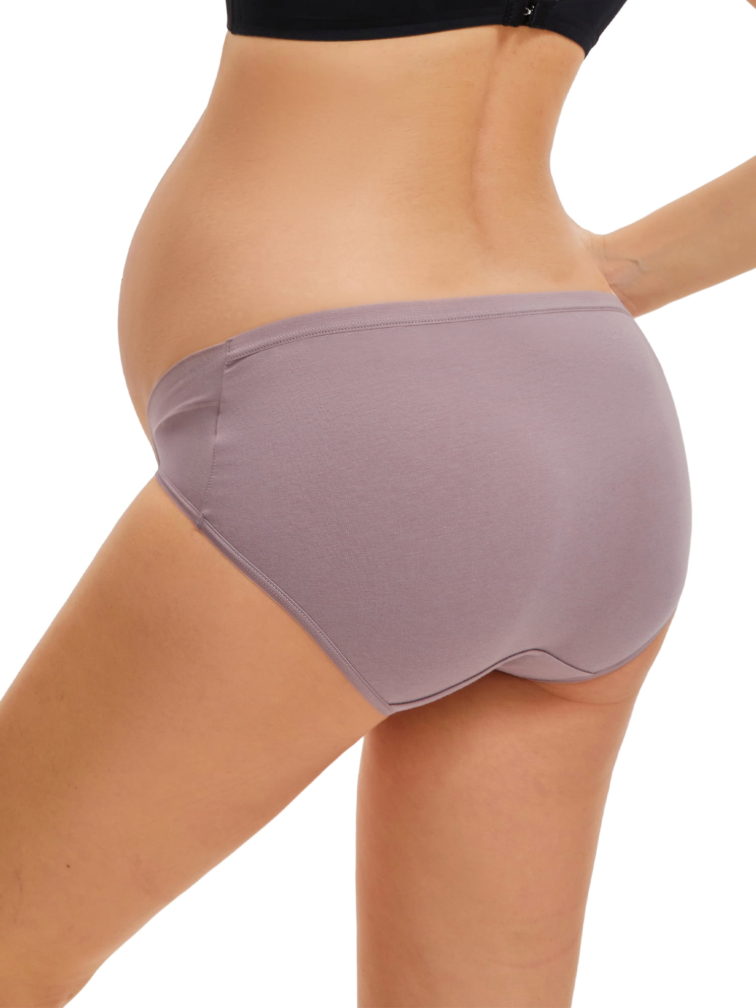 DARING DIVA Women's Maternity Underwear Low Rise Pregnancy Briefs Bump Support S Purple