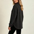 thumbnail image 5 of cocolona Tunic Sweatshirts for Women Long Sleeve Lapel Half Zip Pullover Tops Casual Loose Curved Hem Workout Sweatshirts, 5 of 7
