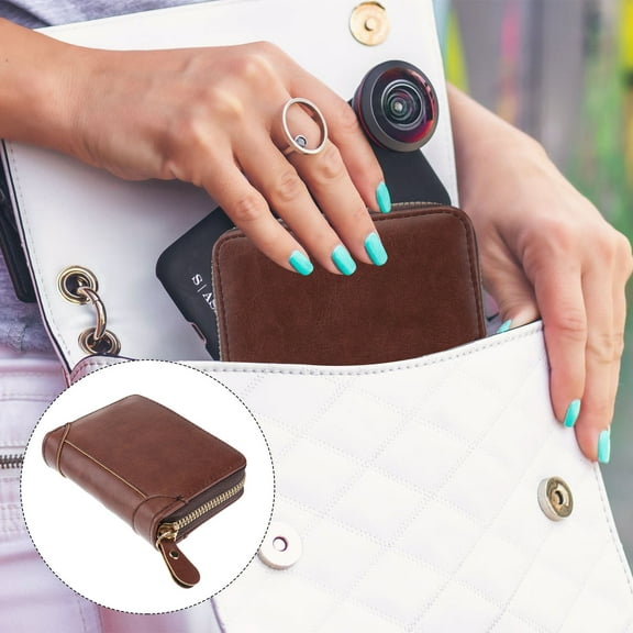 SOPOTUTU Genuine Wallet with Coffee Pocket for Daily Use and Everyday Carry