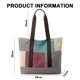 thumbnail image 2 of Bolso grande de lona para mujer, bolso de hombro informal con cremallera y bolsillo para viajes, playa, trabajo, compras, 2 of 7
